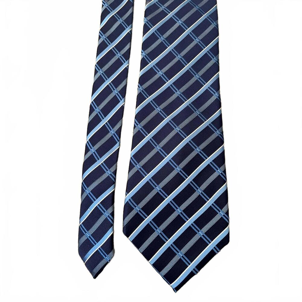 Sean John “Sean Combs” Navy & Light Blue Plaid Tie